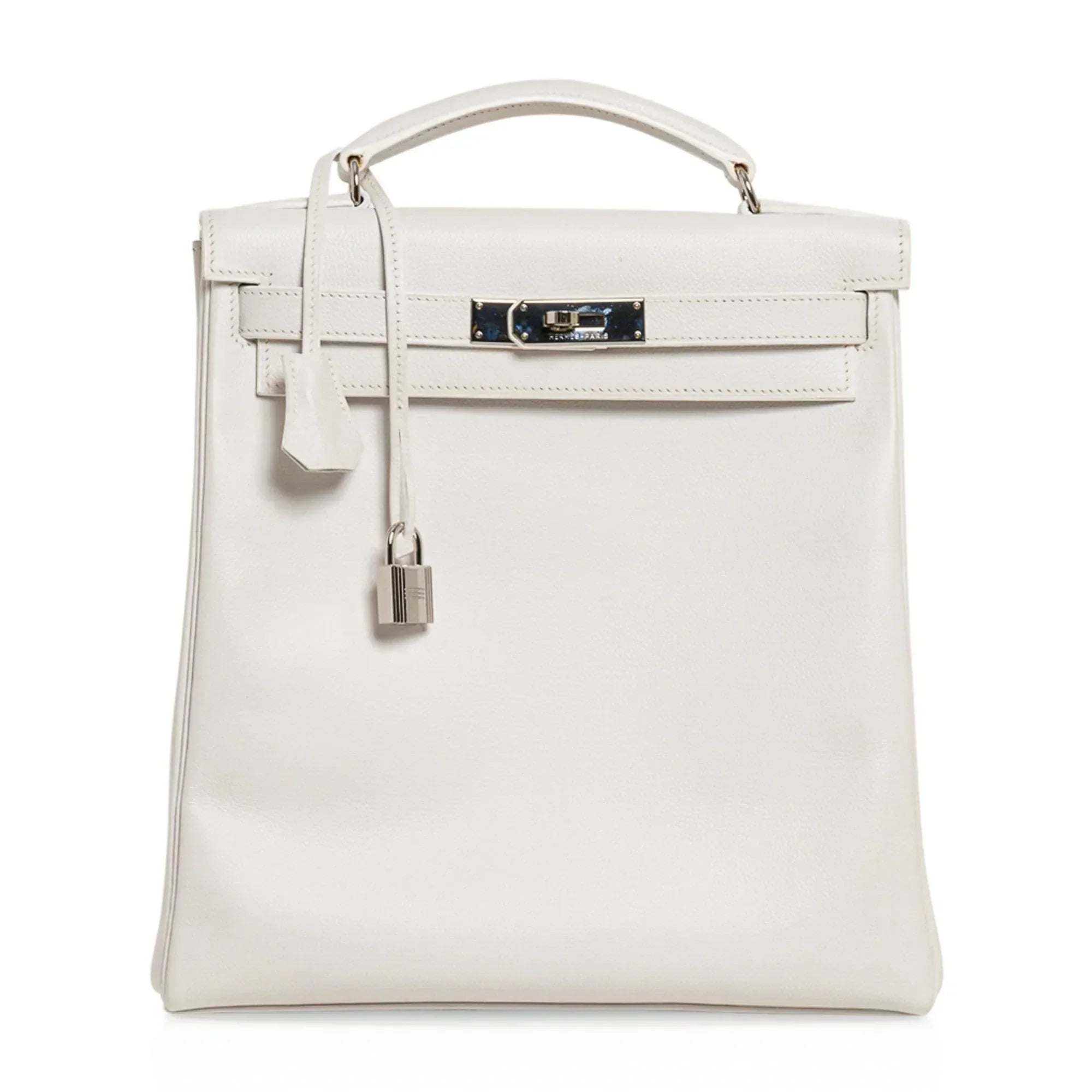 Kelly Ado 28 Bag White Evergrain Palladium Hardware