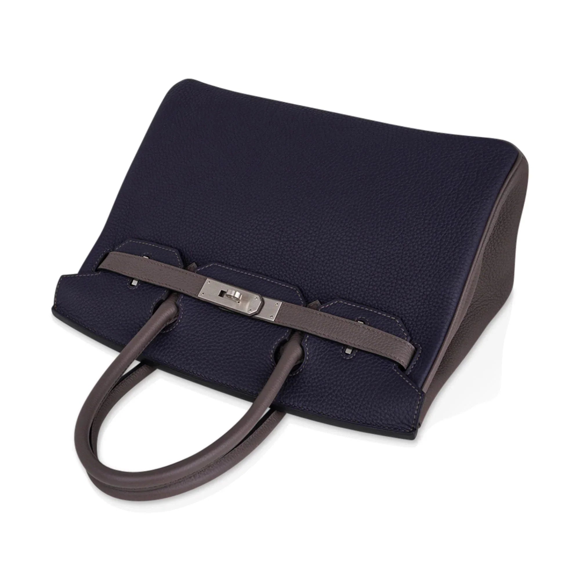 Special Order HSS Birkin 30 Bag Blue Nuit & Etain Togo Leather with Brushed Palladium Hardware