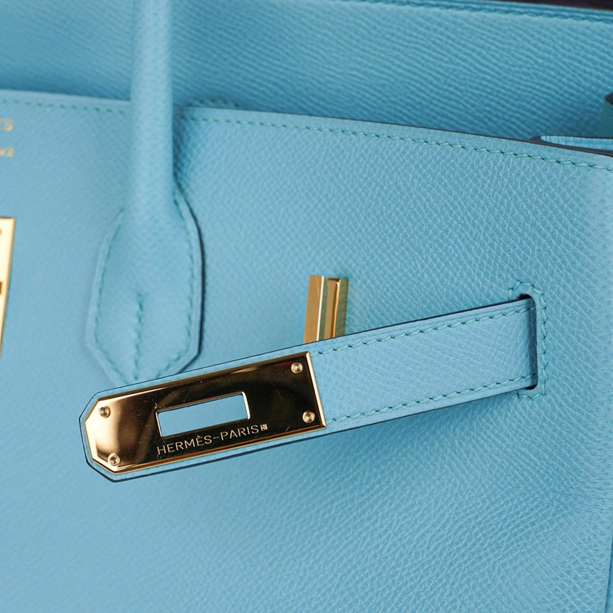Birkin 35 Bag Blue Atoll Gold Hardware Epsom Leather