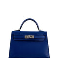 Kelly Mini II Sellier Blue Electric Epsom Palladium Hardware