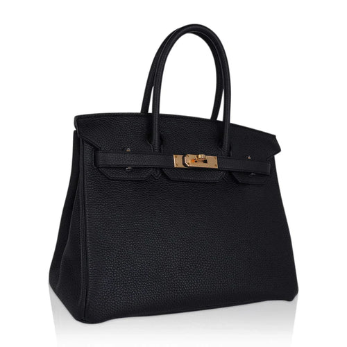 Birkin 30 Bag Black Togo Leather with Rose Gold Hardware