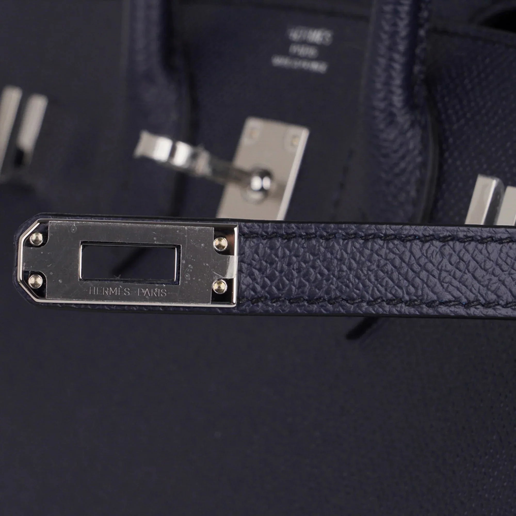 Birkin Sellier 25 Bag Blue Indigo Epsom Leather with Palladium Hardware