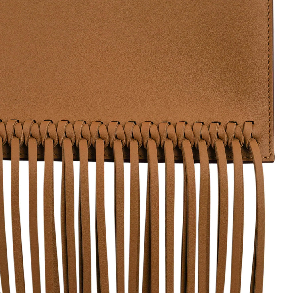Kelly Danse Fringe Bag Sesame with Gold Hardware