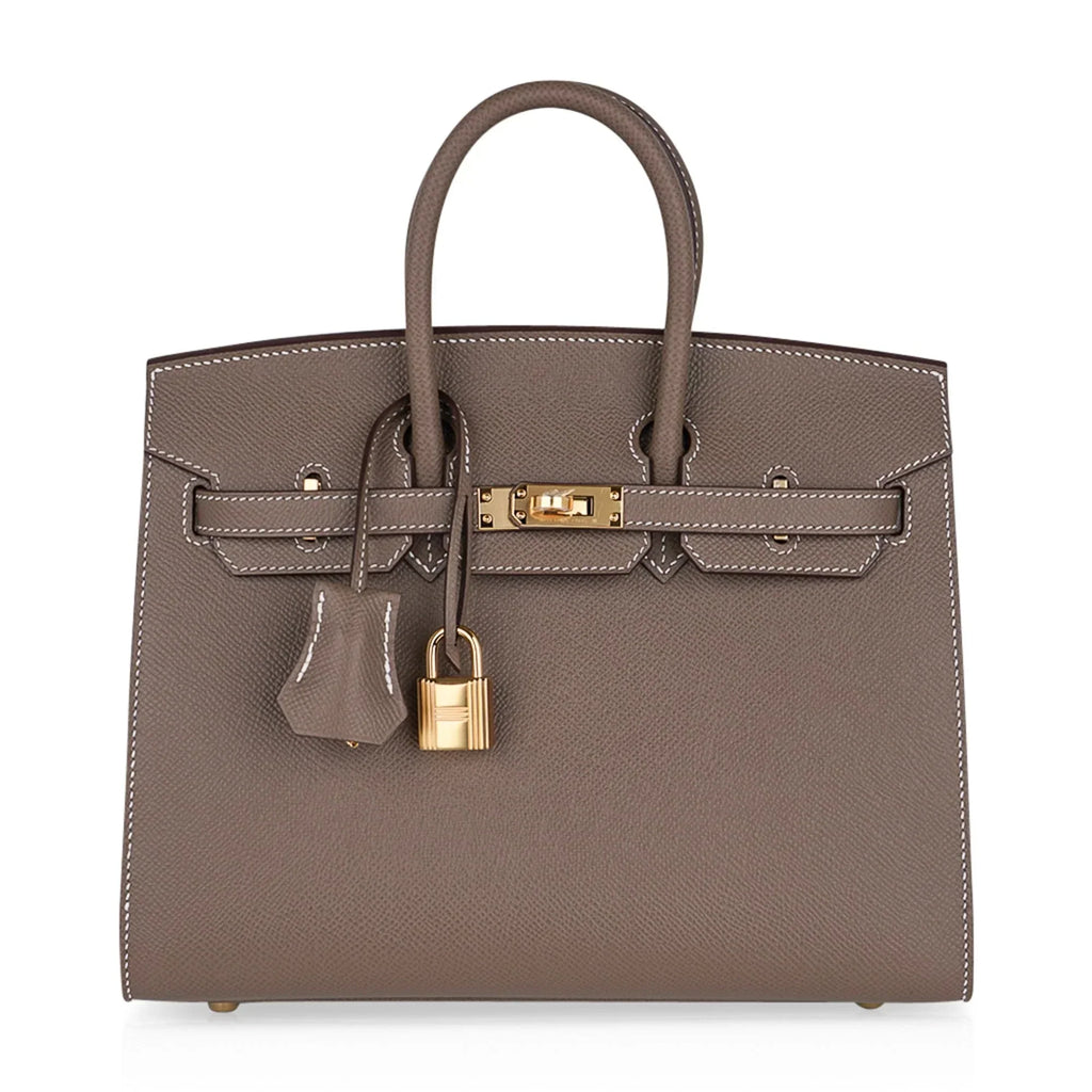 Birkin Sellier 25 Etoupe Gold Hardware Epsom Leather New w/Box