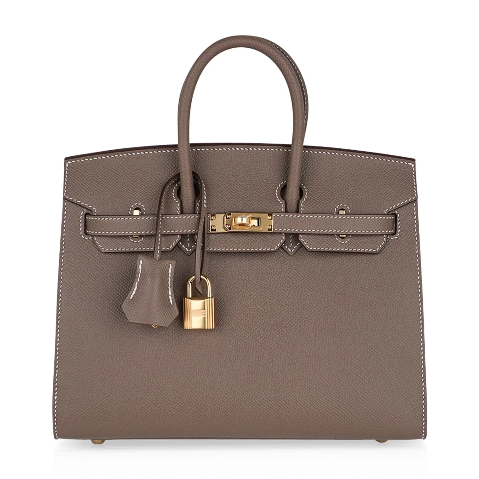 Birkin Sellier 25 Etoupe Gold Hardware Epsom Leather New w/Box