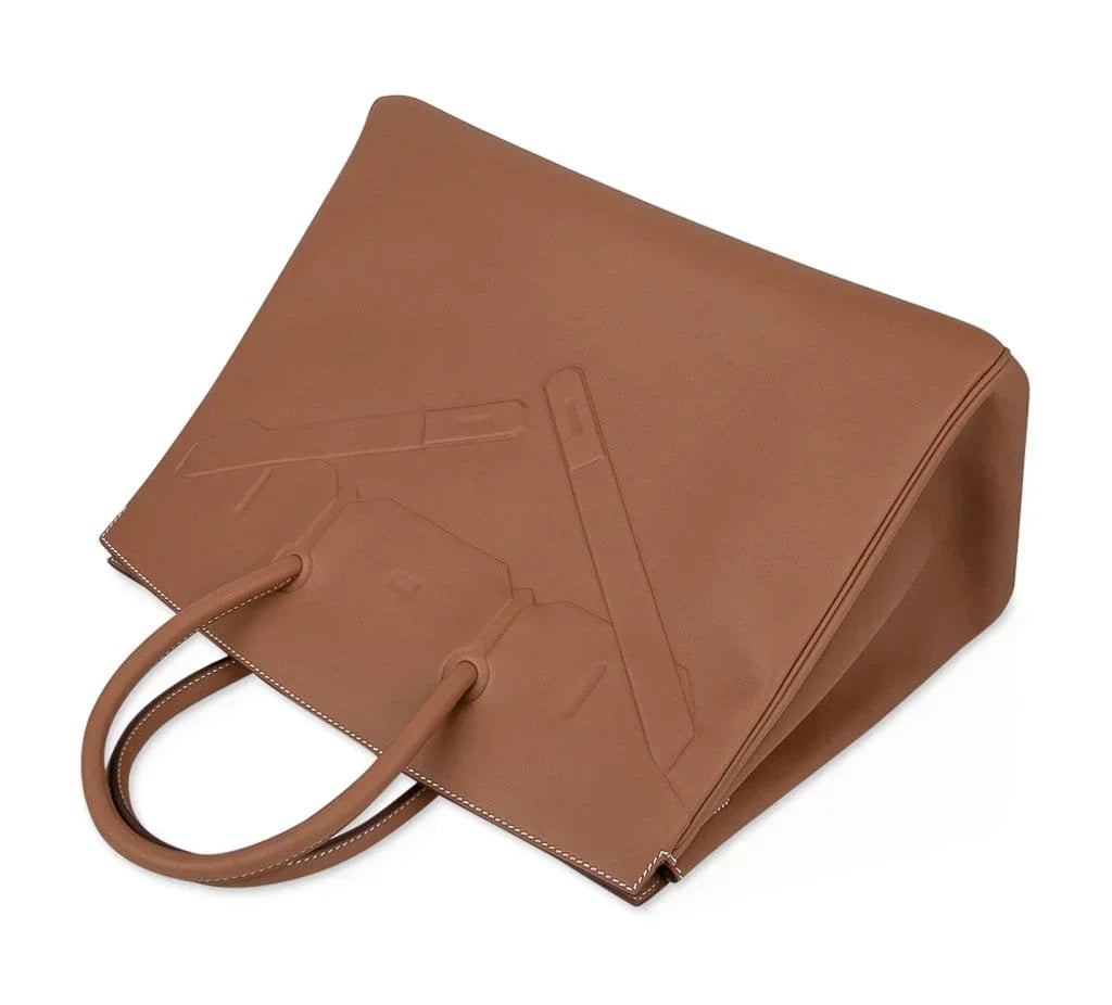 Shadow Birkin 35 Bag Limited Edition Gold Evercalf Leather New