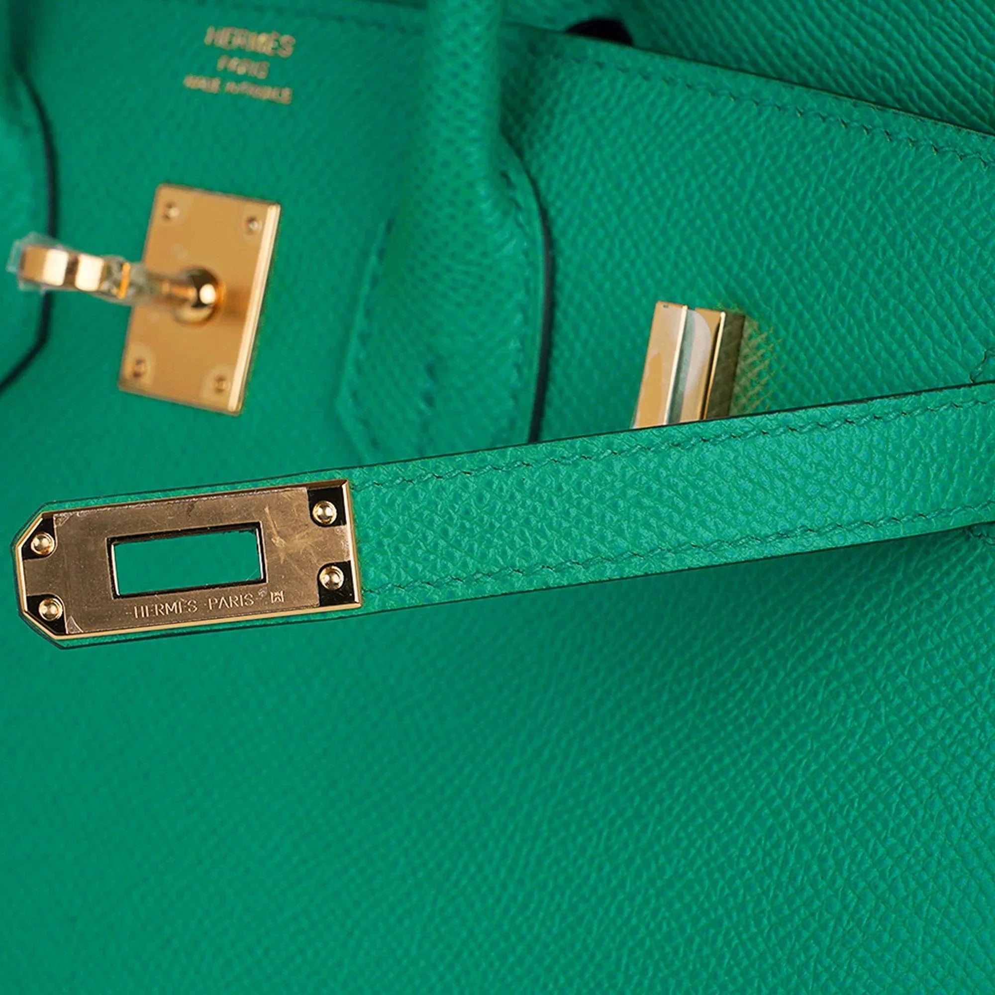Birkin Sellier 25 Bag Vert Jade Epsom Leather with Gold Hardware