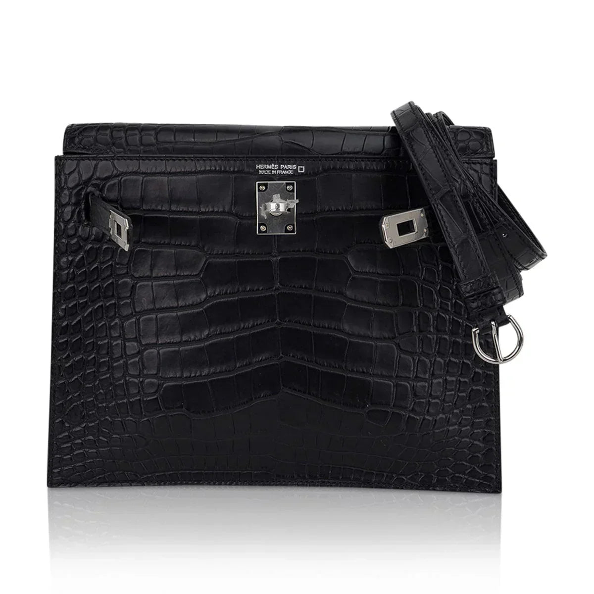Limited Edition Kelly Danse Bag Matte Black Crocodile