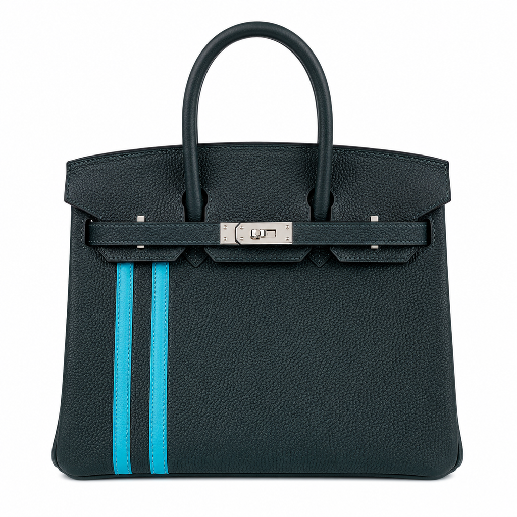 Mini Birkin 25cm Officier Edition in Cypress Green Togo & Swift Calfskin