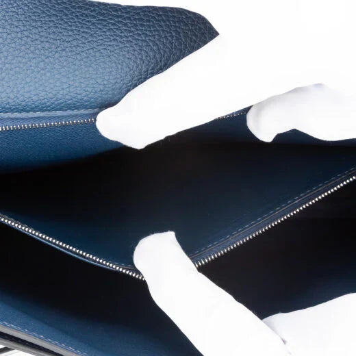 Kelly Depeches 36 Document Holder In Bleu De Prusse Togo Calfskin