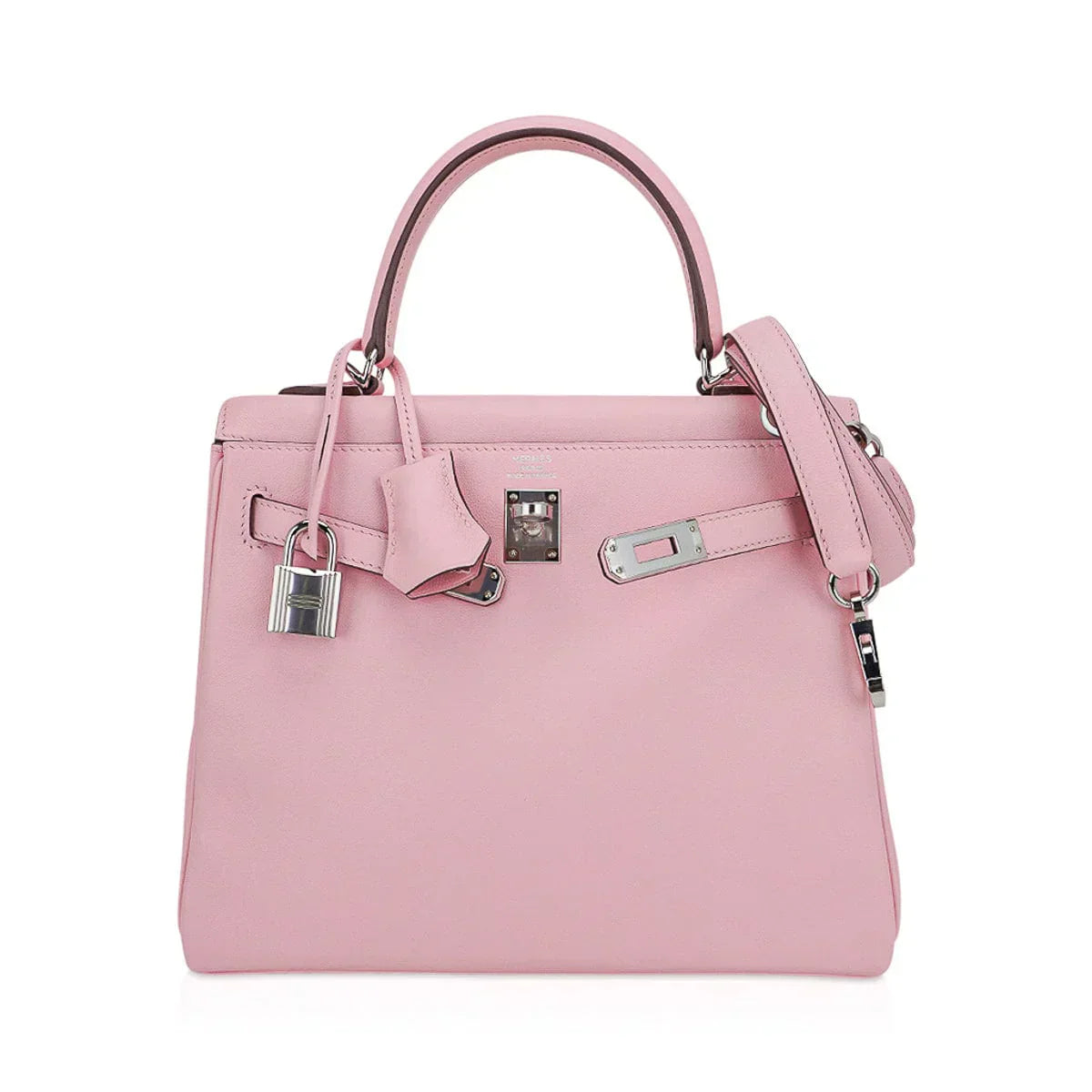 Kelly 25 Bag Rose Sakura Swift Leather with Palladium Hardware