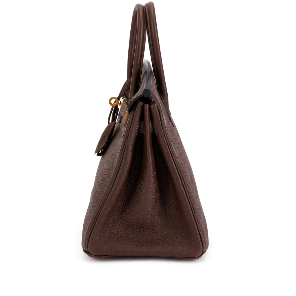 Birkin 25 Gold Hardware Chocolat Togo Quilted Epsom Leather Golden Lock
