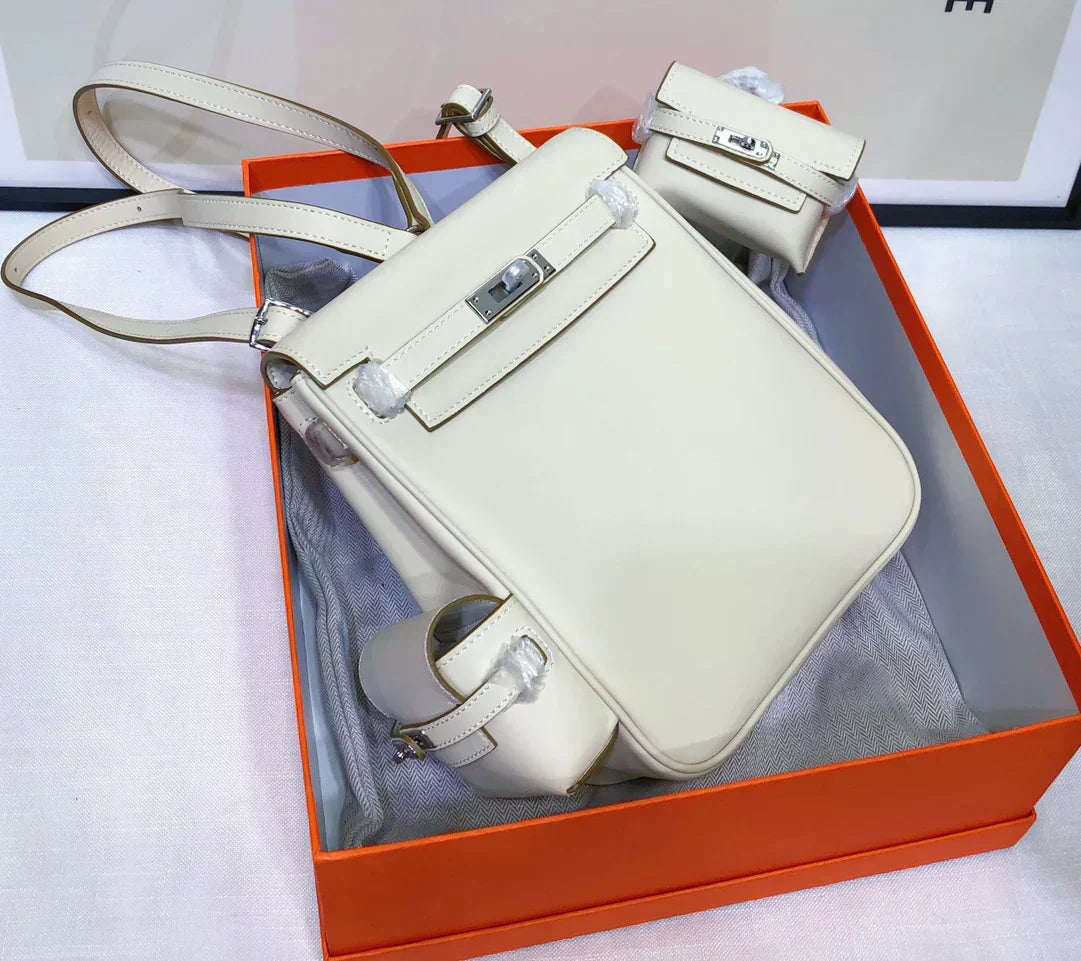 Kelly White Jump Backpack Palladium Hardware