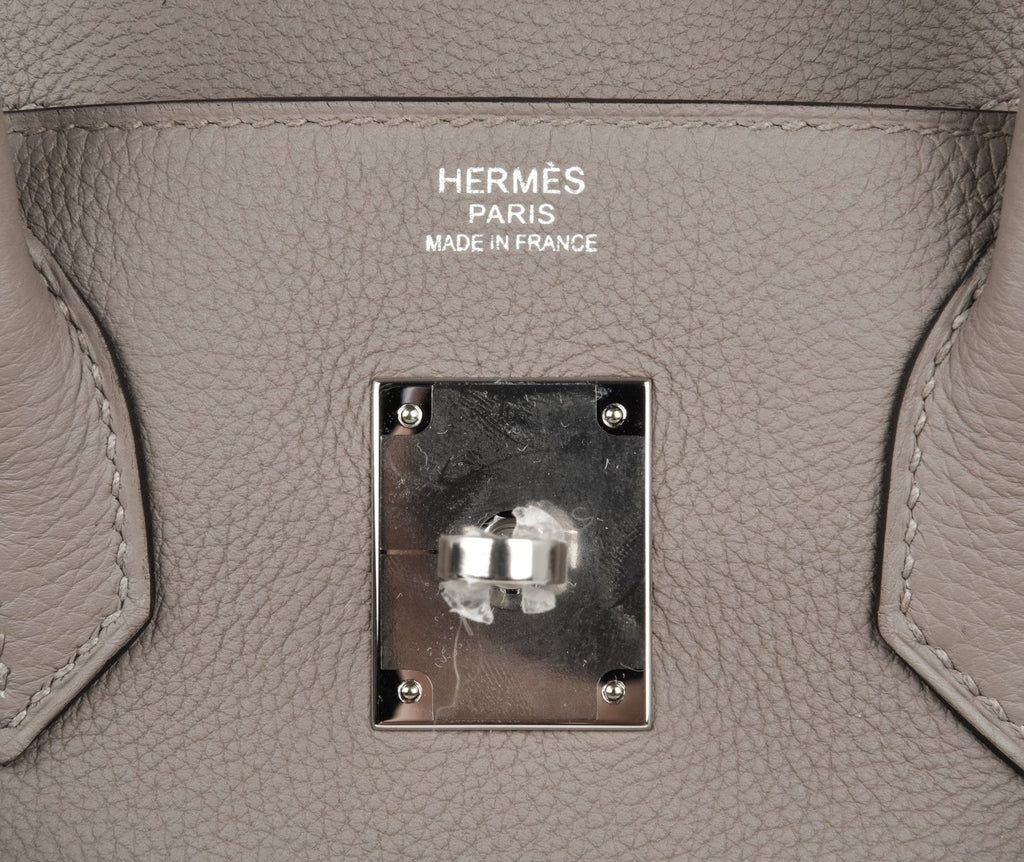 Birkin 30 Bag Gris Asphalte Togo Palladium Hardware
