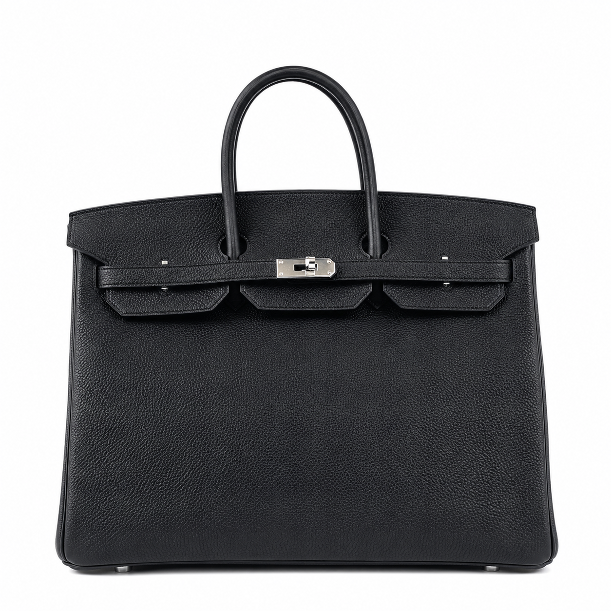Birkin 40 Retourne in Noir Togo Leather (Palladium Hardware)