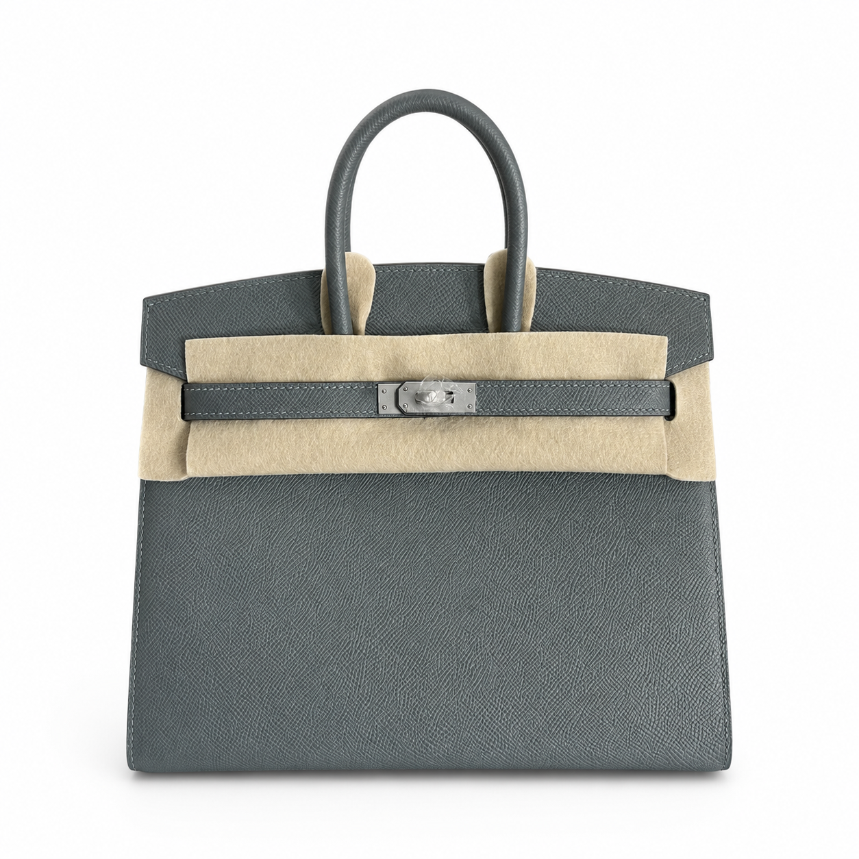 Birkin 25 Sellier 63 Vert Amande Epsom Silver Hardware