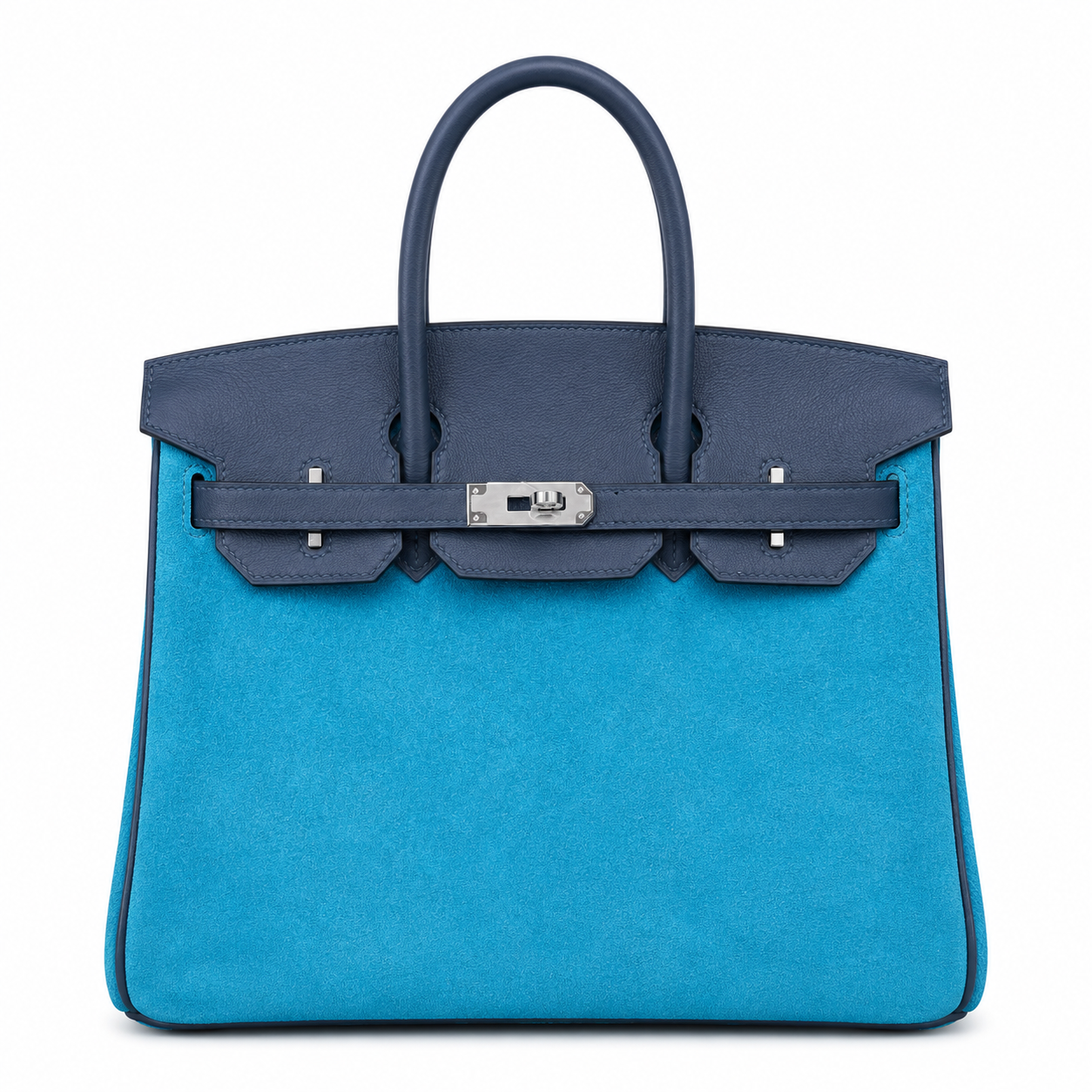 Rare Runaway Birkin 30cm Grizzly Agate Blue Suede Luxury Tote
