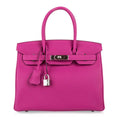 Birkin 30 Bag Rose Pourpre Pink Togo Palladium