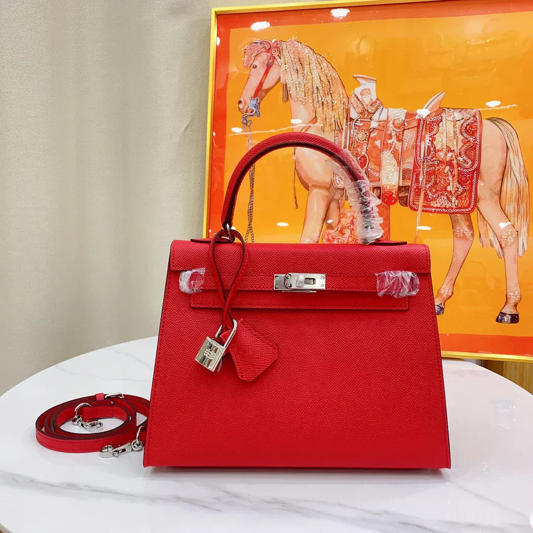 Kelly Sellier Verso Rouge Piment Palladium Hardware