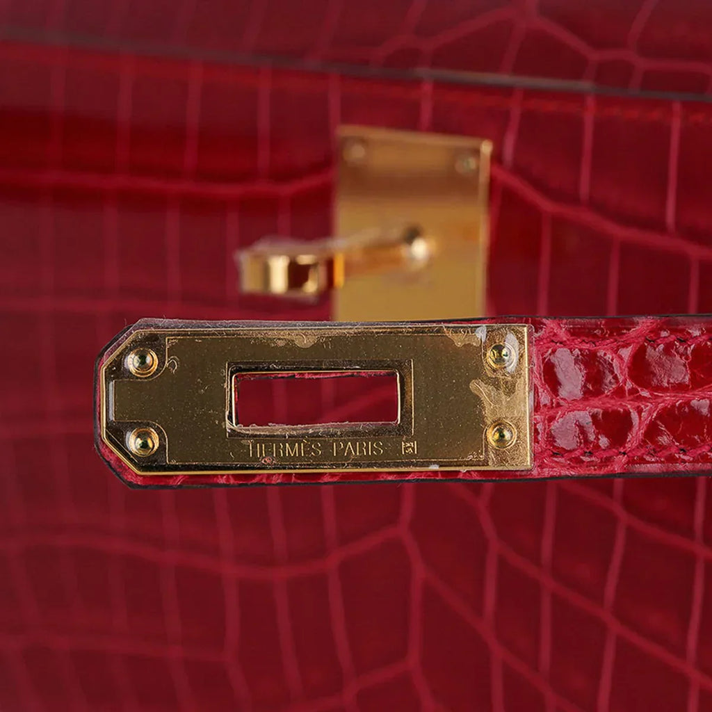 Kelly Cut Bag Braise Niloticus Crocodile with Gold Hardware