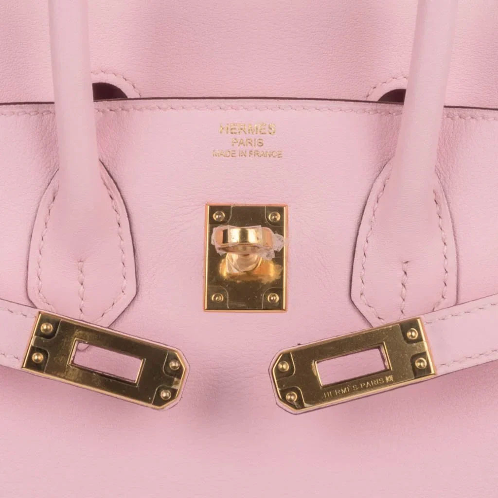 Birkin 25 Bag Rose Sakura Swift Gold Hardware Rare