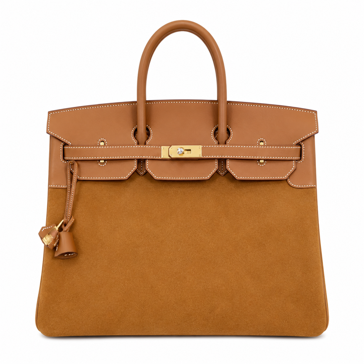 Birkin 40 Retourne in Gold Swift Leather and Suede Grizzly (Gold Hardware)