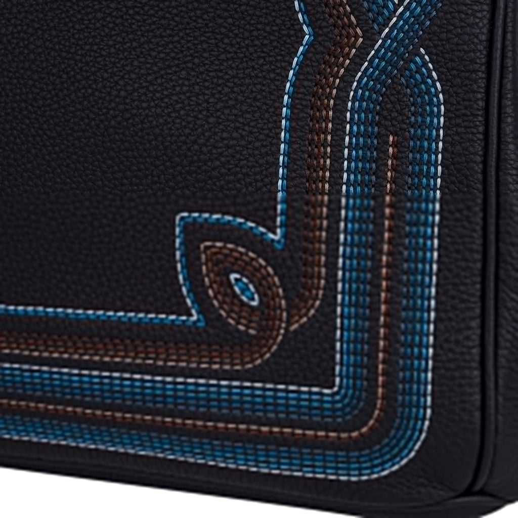 Limited Edition HAC Western Birkin 40 Bag Runway Embroidered Black Togo Leather with Palladium Hardware