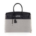 Birkin Fray Fray 35 Bag Black Swift Leather / Toile Limited Edition