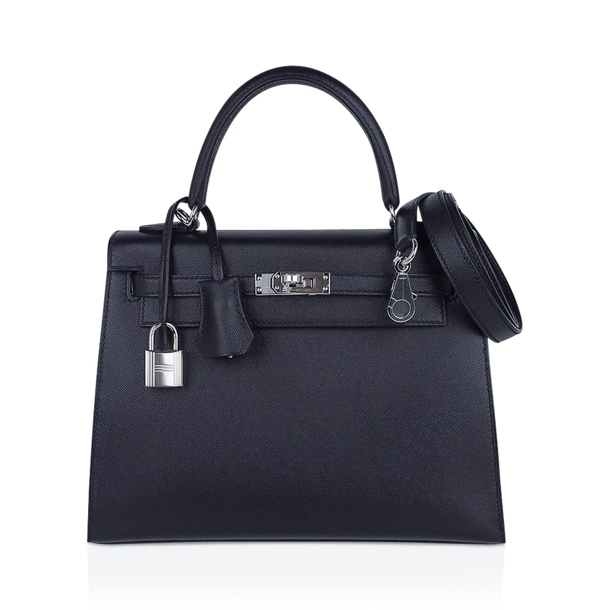 Verso Kelly Sellier 25 Bag Bleu de Minuit & Etrusque Veau Madame Leather with Palladium Hardware