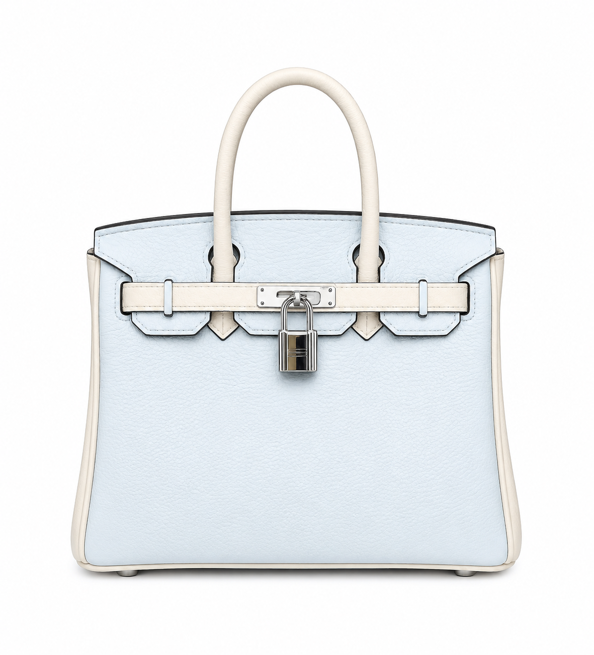 Birkin 25/30 Retourne Bi-Color in Bleu Brume and Craie Togo Leather (Palladium Hardware)