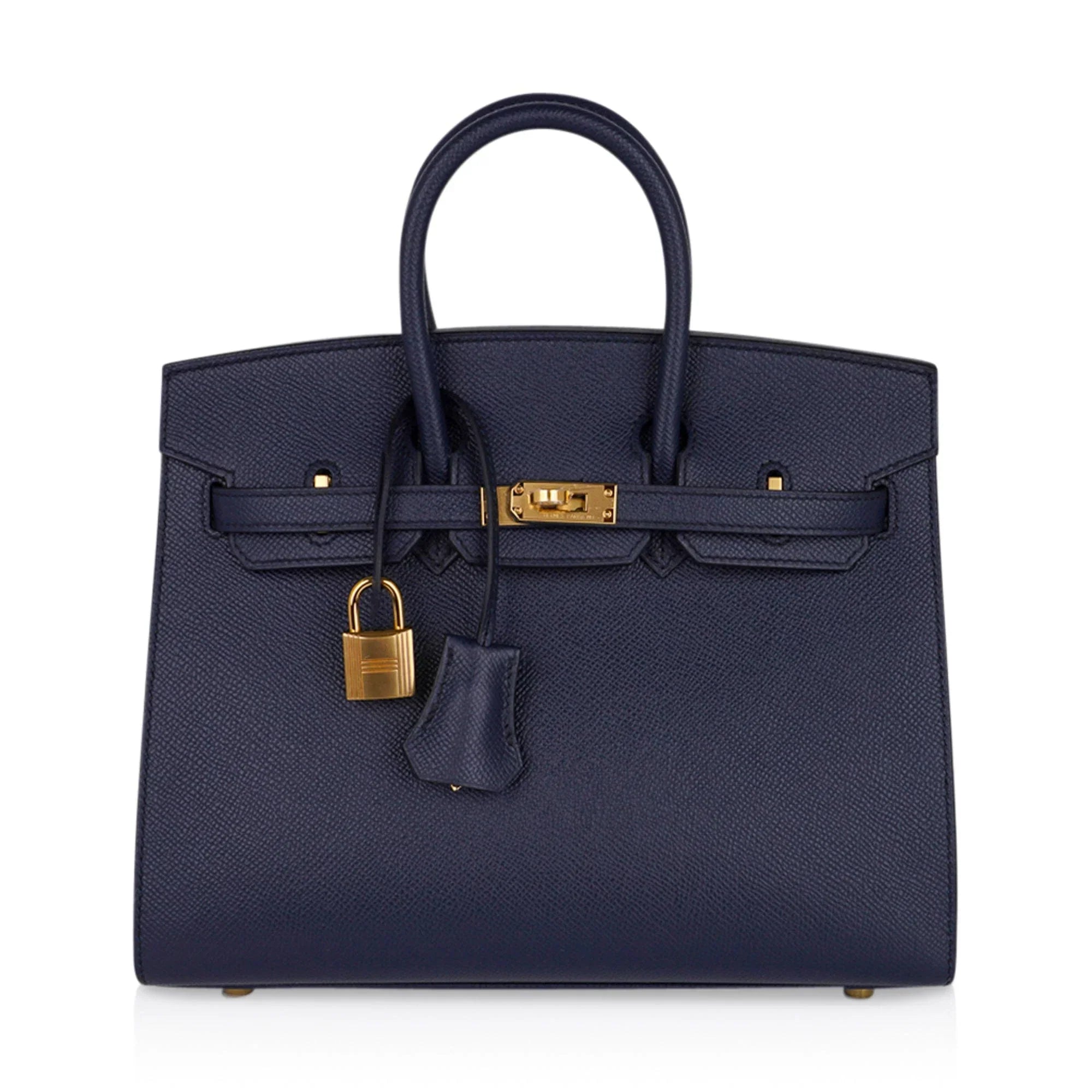 Birkin 25 Sellier Bag Bleu Indigo Gold Hardware Epsom Leather New w/Box