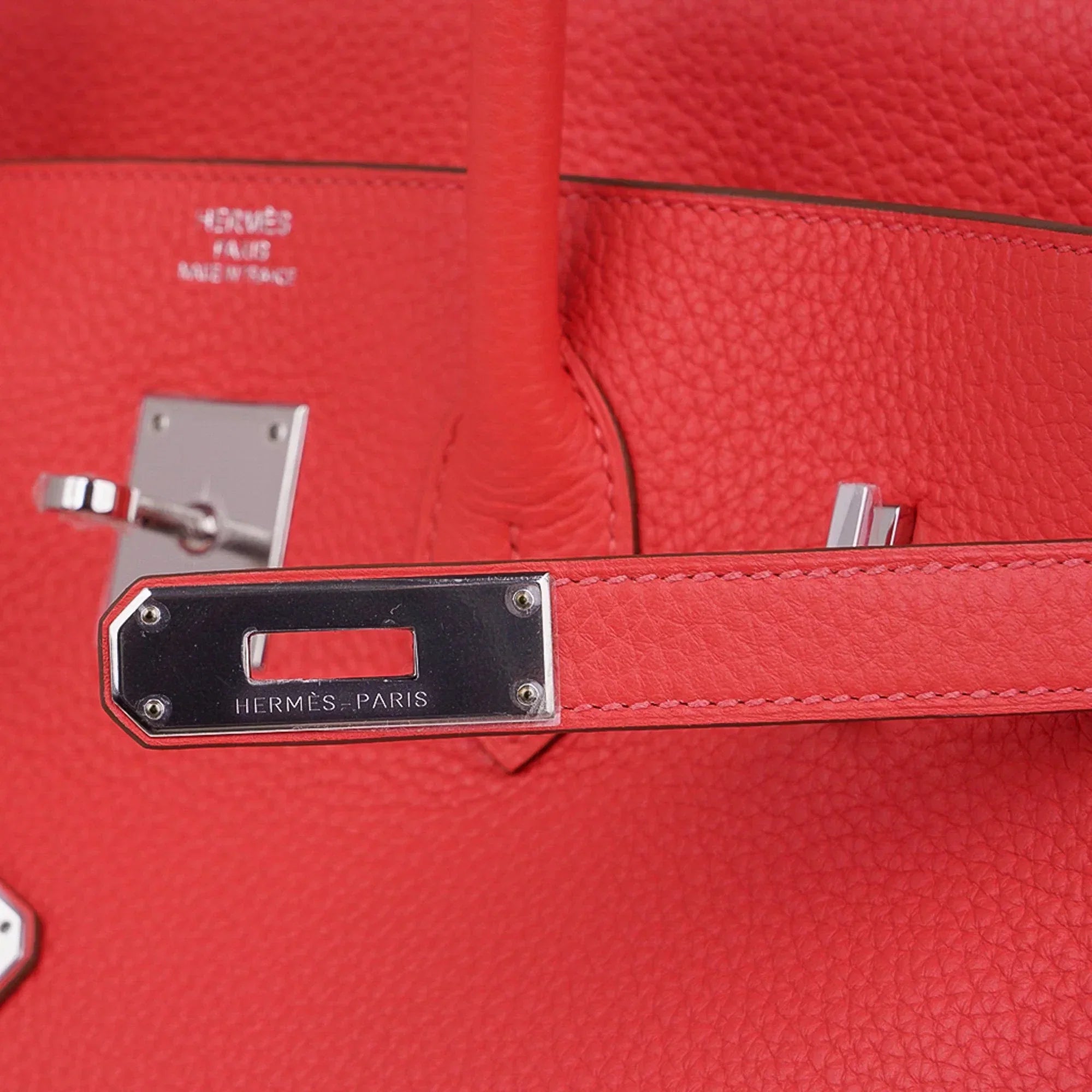 Birkin 35 Bag Rose Jaipur Clemence Leather with Palladium Hardware
