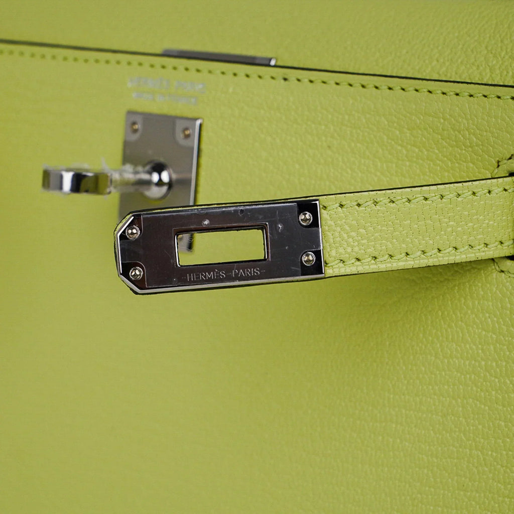 Mini Kelly 20 Bag Sellier Jaune Bourgeon Chevre Leather with Palladium Hardware