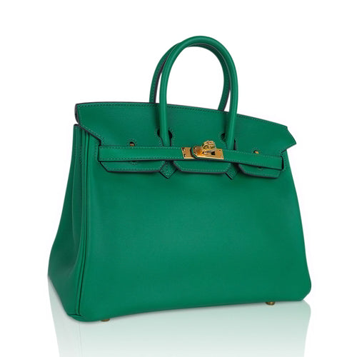 Birkin 25 Bag in Cactus Swift Leather with Gold Hardware