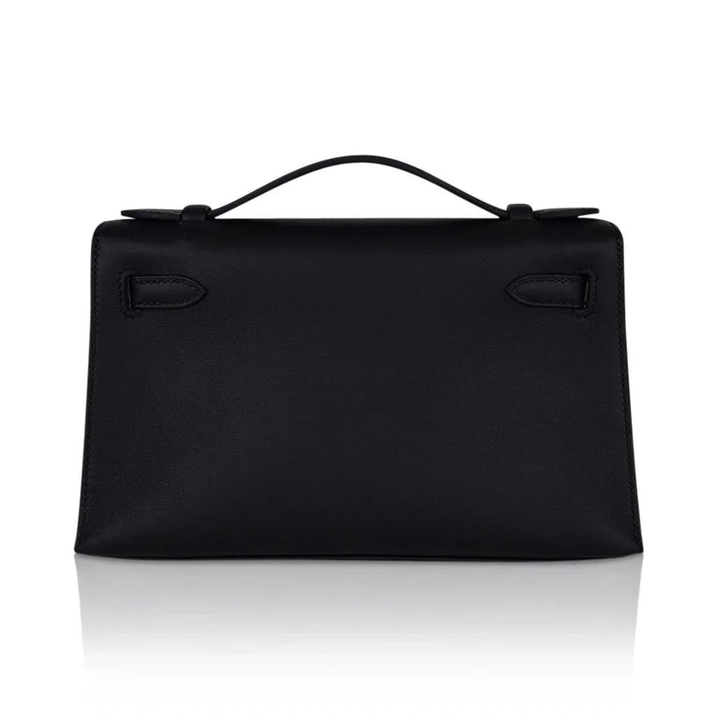 Kelly Pochette Bag Black Rose Gold Hardware Clutch