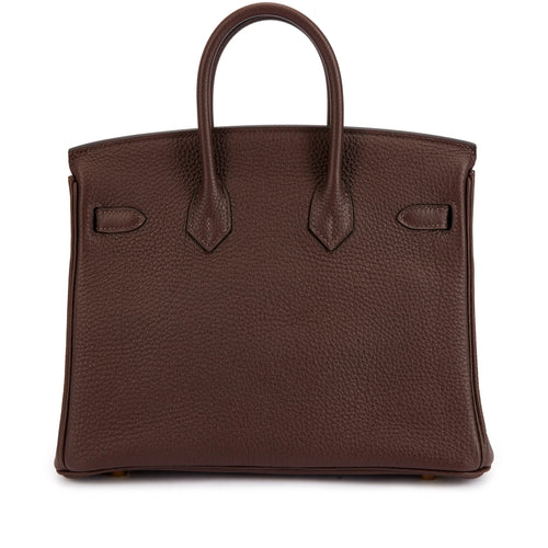 Birkin 25 Gold Hardware Chocolat Togo Quilted Epsom Leather Golden Lock