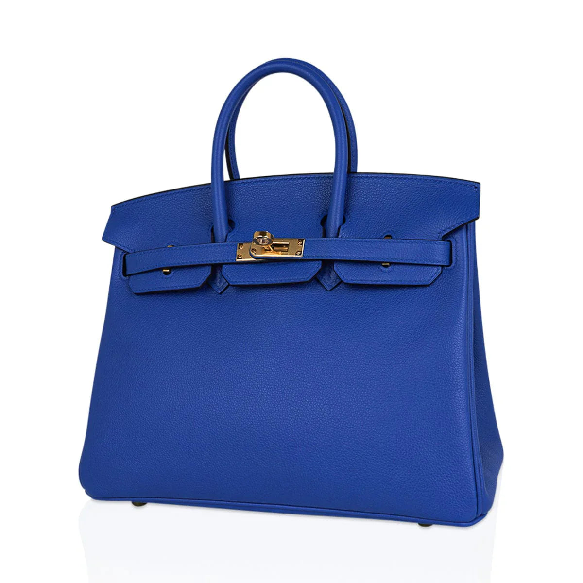 Birkin 25 Bag Blue Zellige Novillo Leather with Gold Hardware