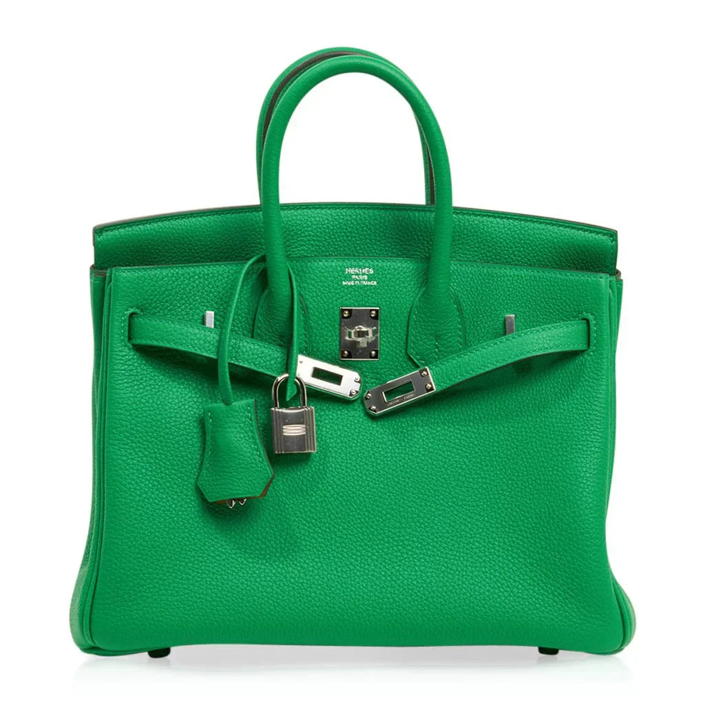 Verso Birkin 25 Bag Bamboo & Caramel Togo Leather with Palladium Hardware