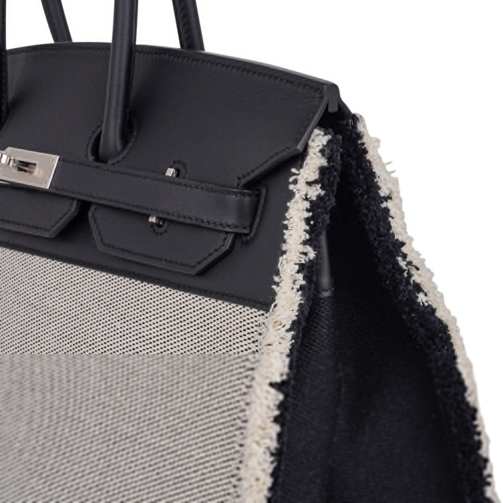 Birkin Fray Fray 35 Bag Black Swift Leather / Toile Limited Edition