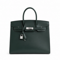 Birkin 30 Style Sellier in Vert Cypress Smooth Leather (Palladium Hardware)