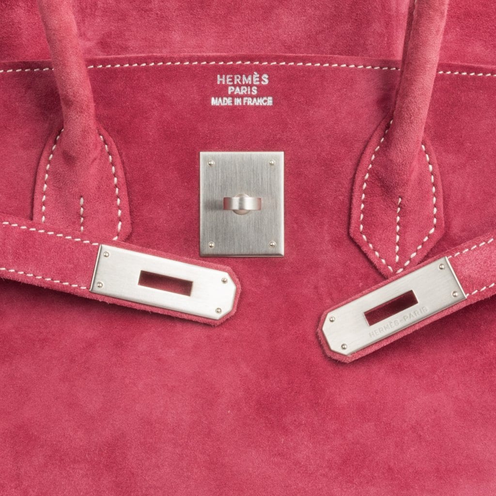 Birkin 35 Bag Fuchsia Pink Doblis Palladium Rare