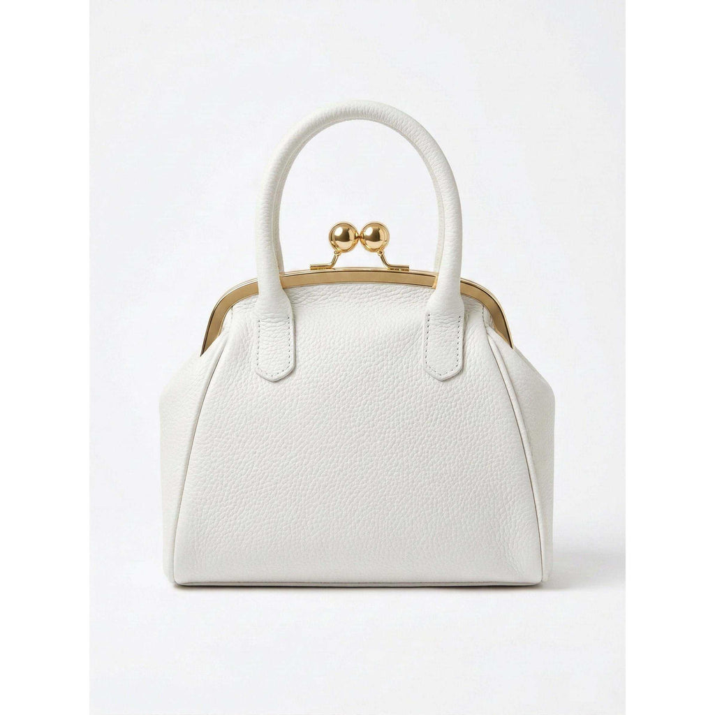 White Structured Frame Evening Bag