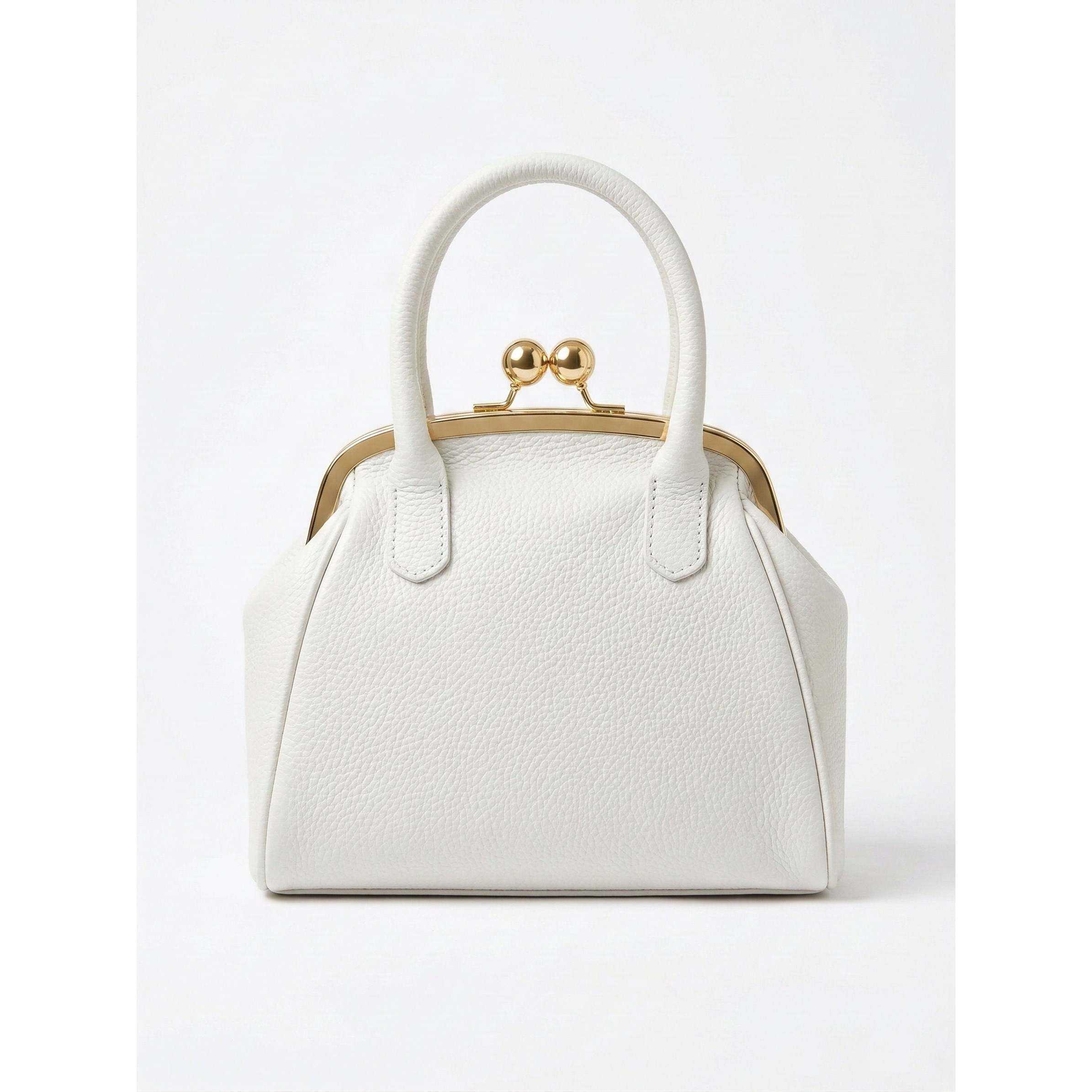 White Structured Frame Evening Bag