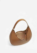 Tan Leather Crescent Hobo Shoulder Bag