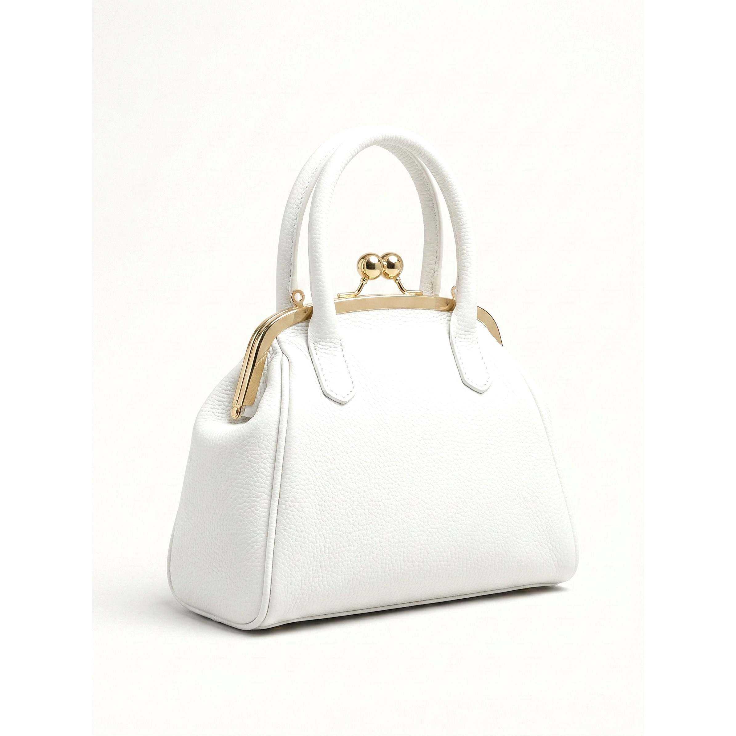 White Structured Frame Evening Bag