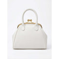 White Structured Frame Evening Bag