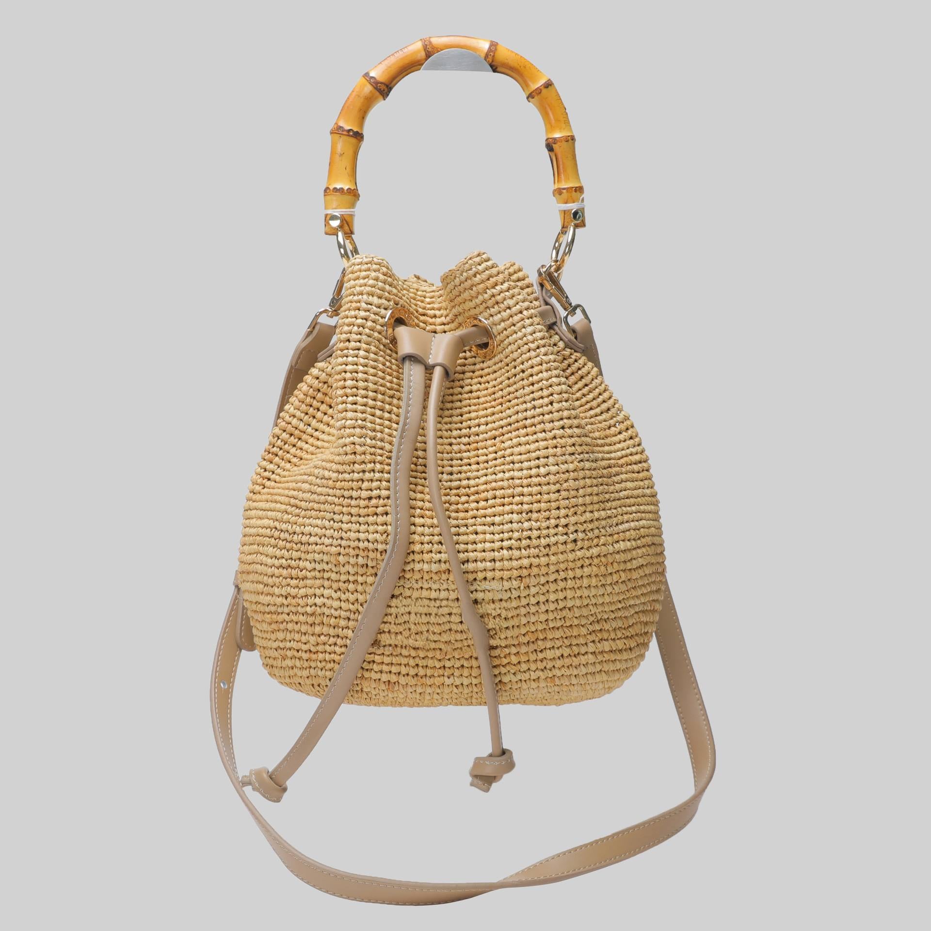Woven Raffia Bucket Evening & Day Bag