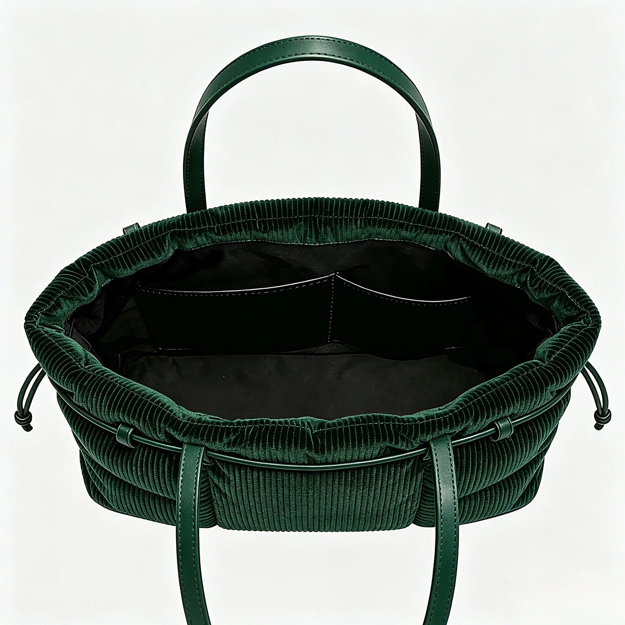 Drawstring Corduroy Tote Bag