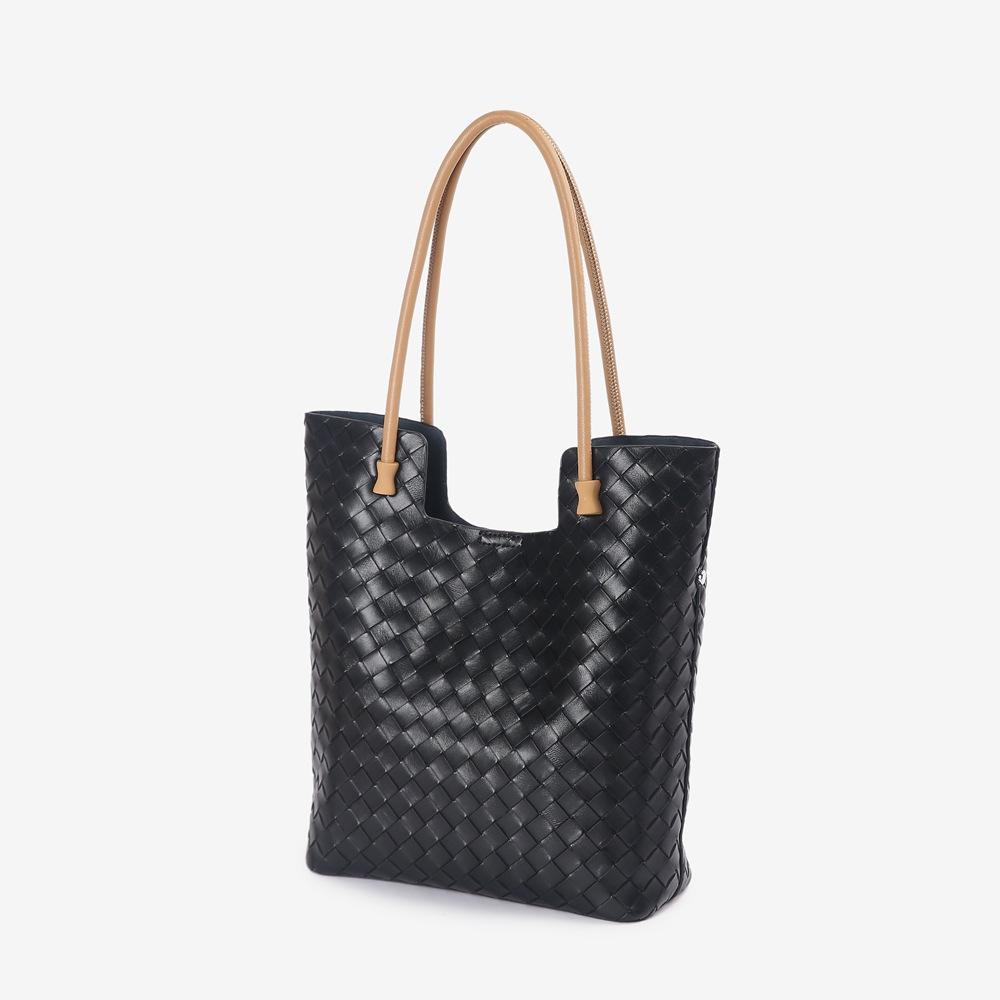 Woven Leather Large Capacity Tote Bag