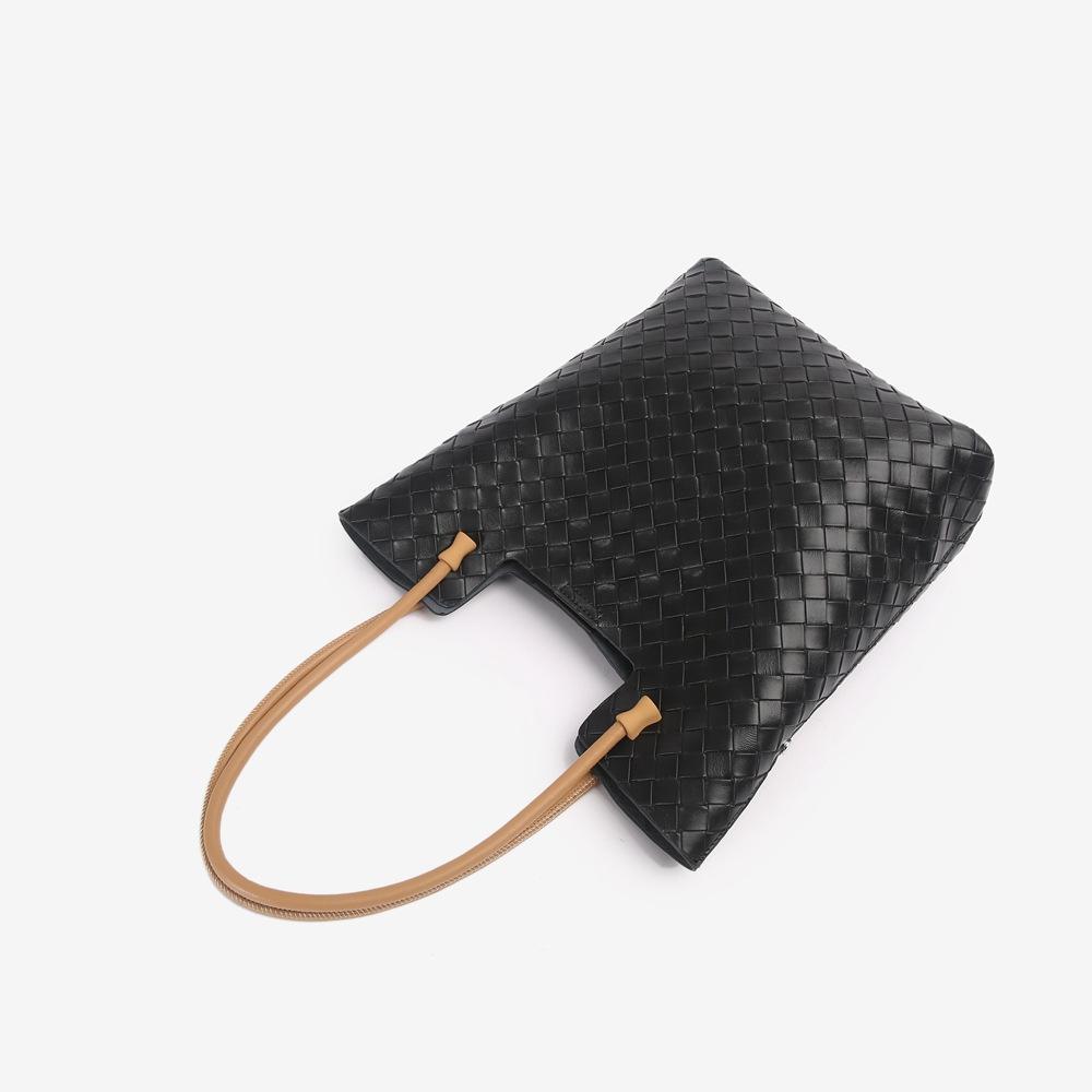 Woven Leather Large Capacity Tote Bag